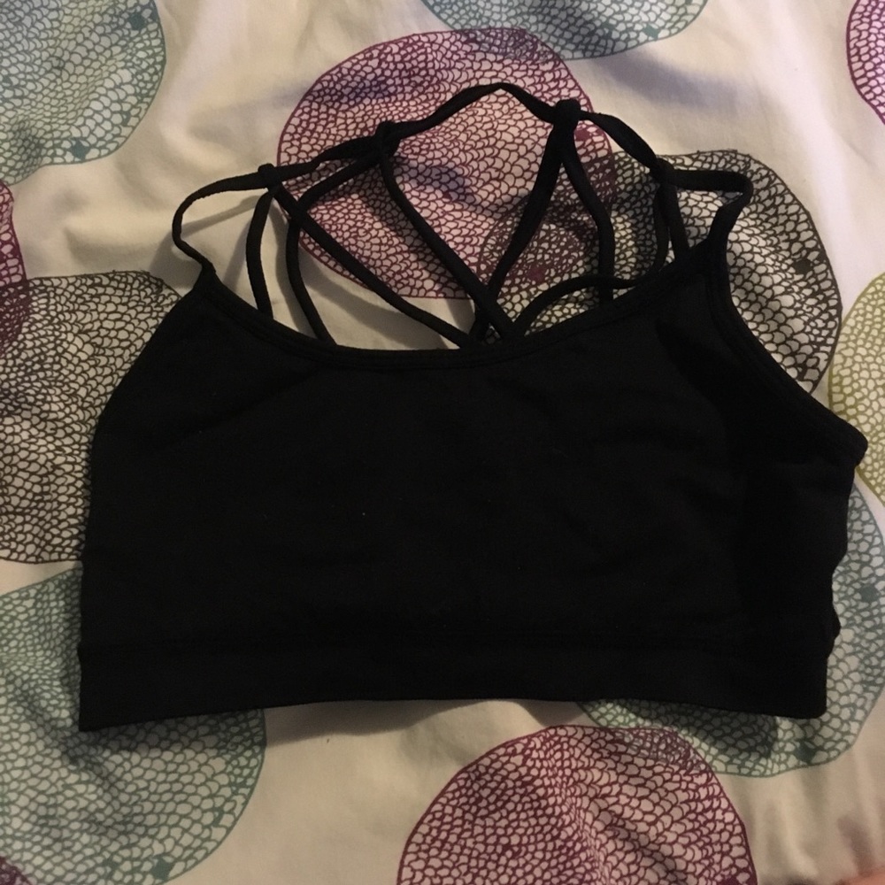 Fabletics Black strappy bra, fits like XS